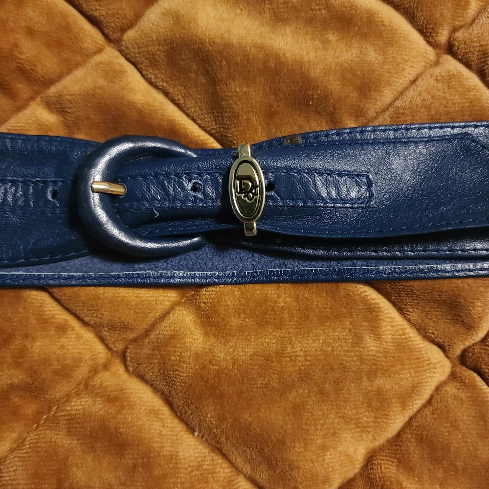 Blue vintage christian dior belt